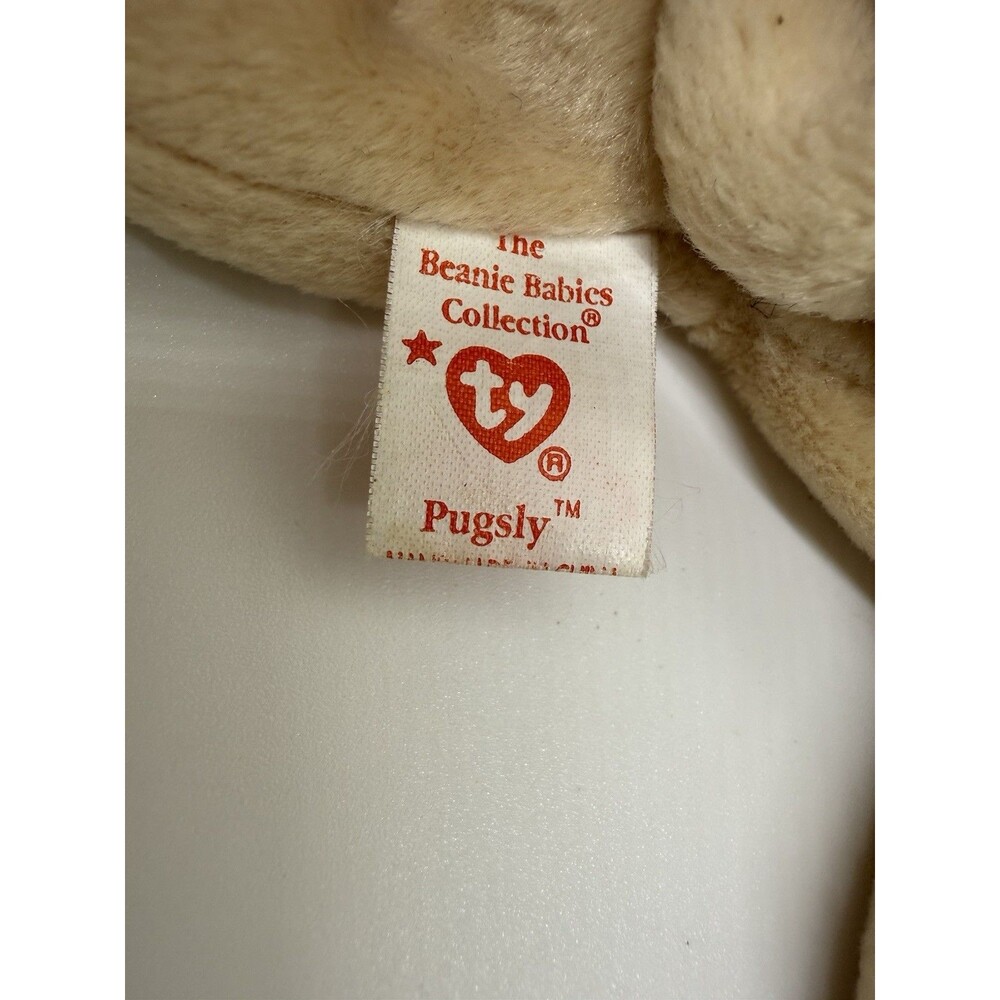 TY Beanie Babies Collection Pugsly Beanie Baby Pug Dog 1996 New No Tags - Picture 2 of 9